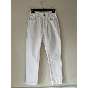 ANINE BING High-Rise Straight-Leg White Jeans - Sz 26" Preppy Button Fly Cotton